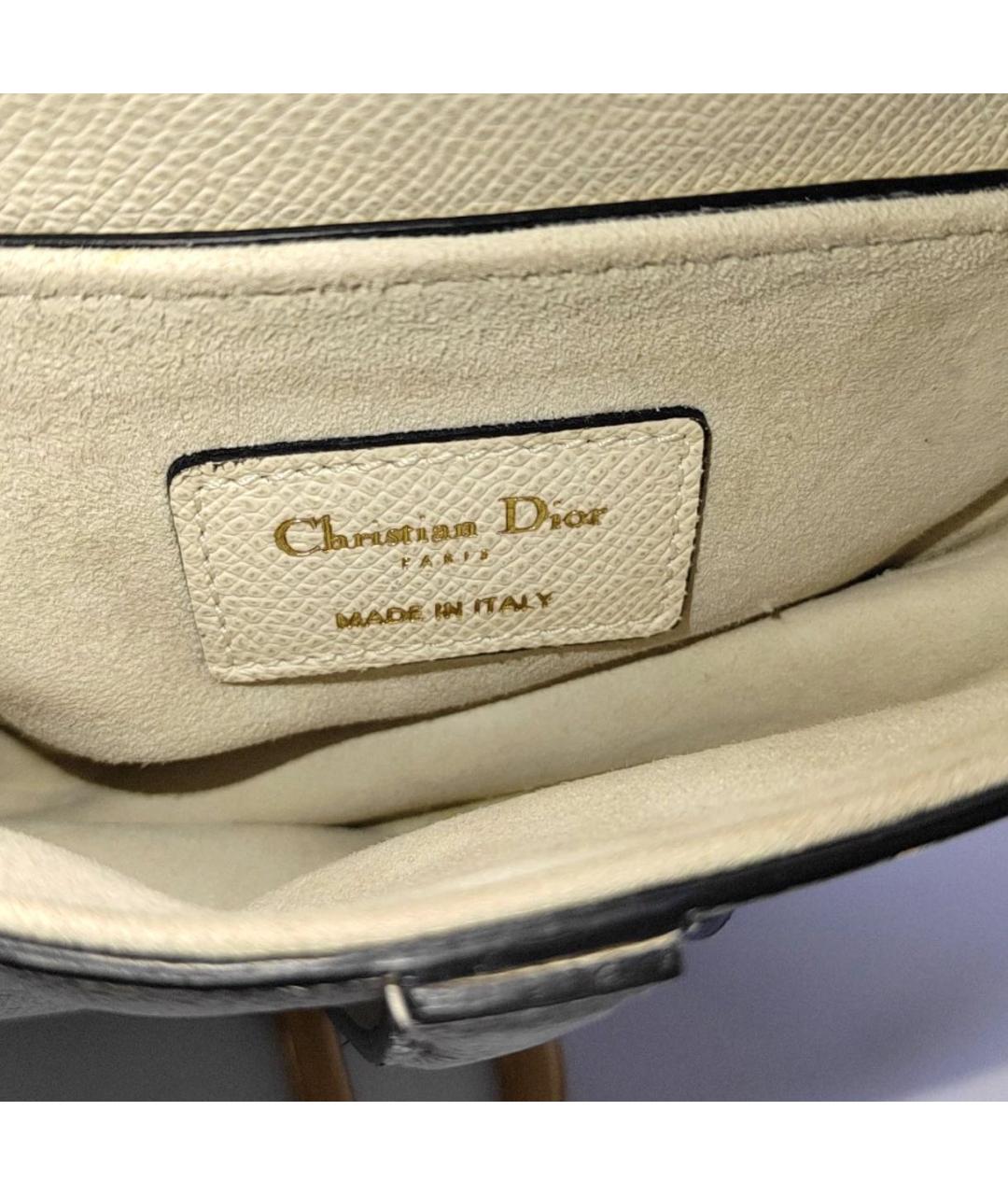 CHRISTIAN DIOR Бежевая кожаная сумка с короткими ручками, фото 8
