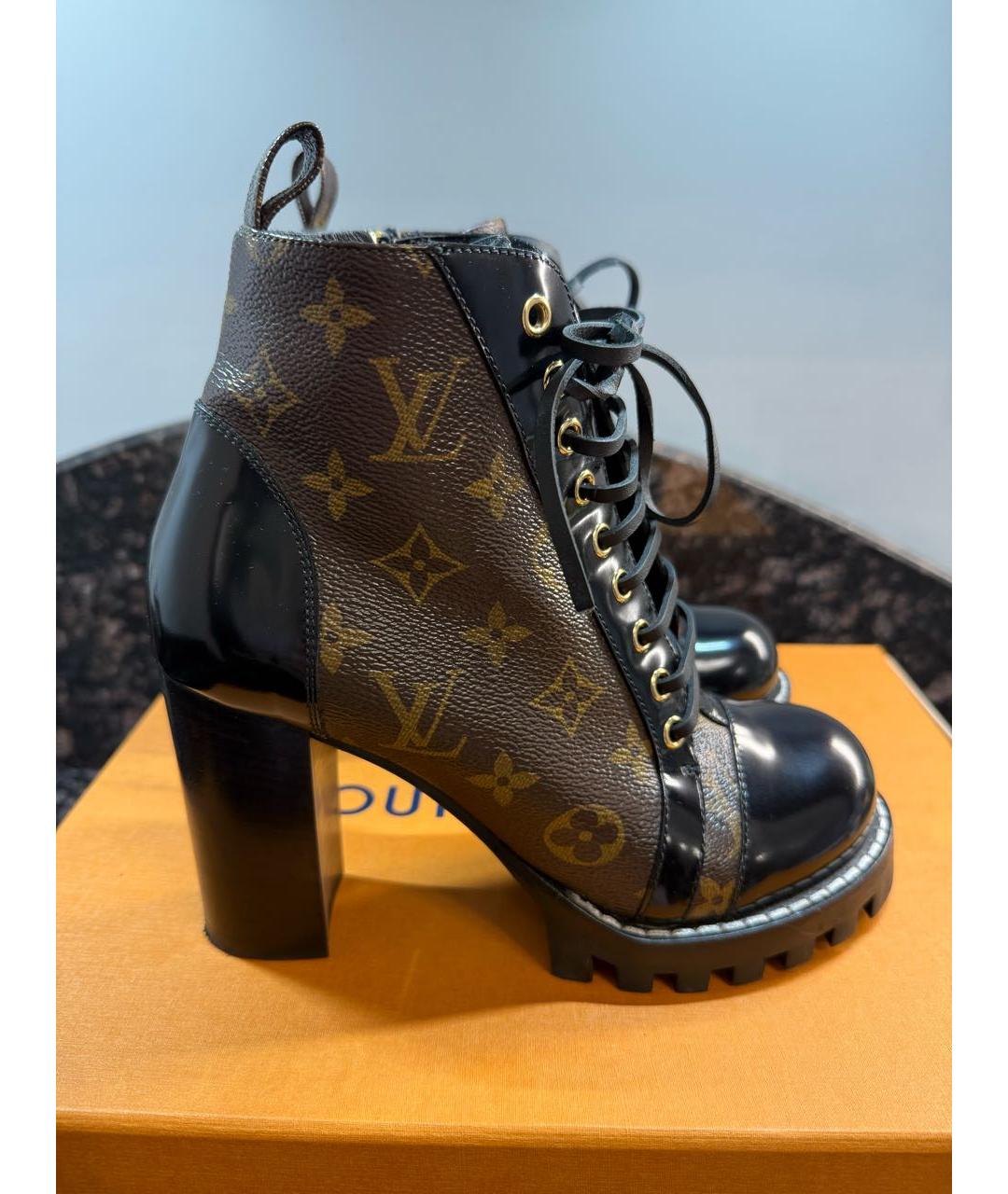 LOUIS VUITTON Коричневые кожаные ботильоны, фото 6