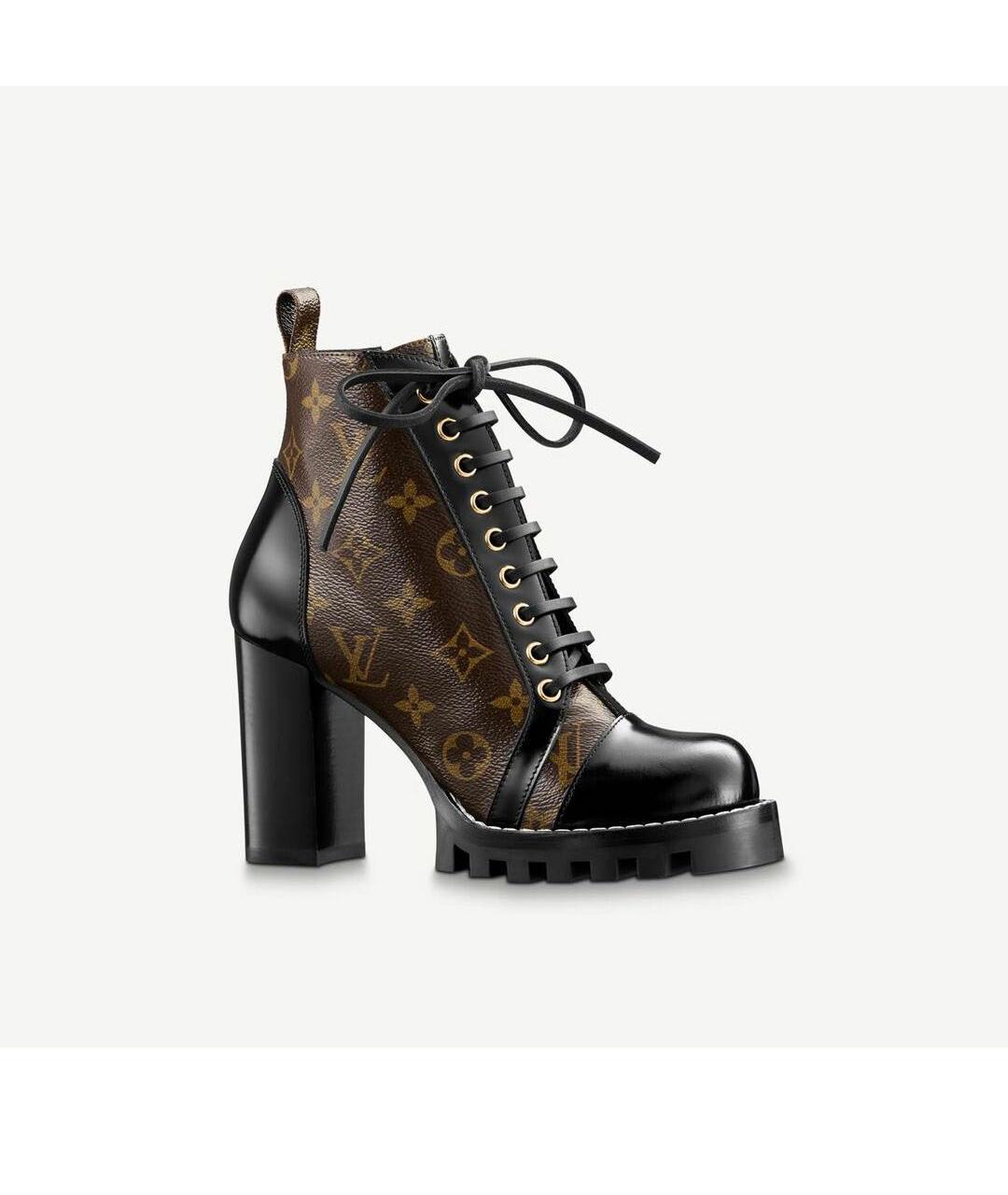 LOUIS VUITTON Коричневые кожаные ботильоны, фото 9