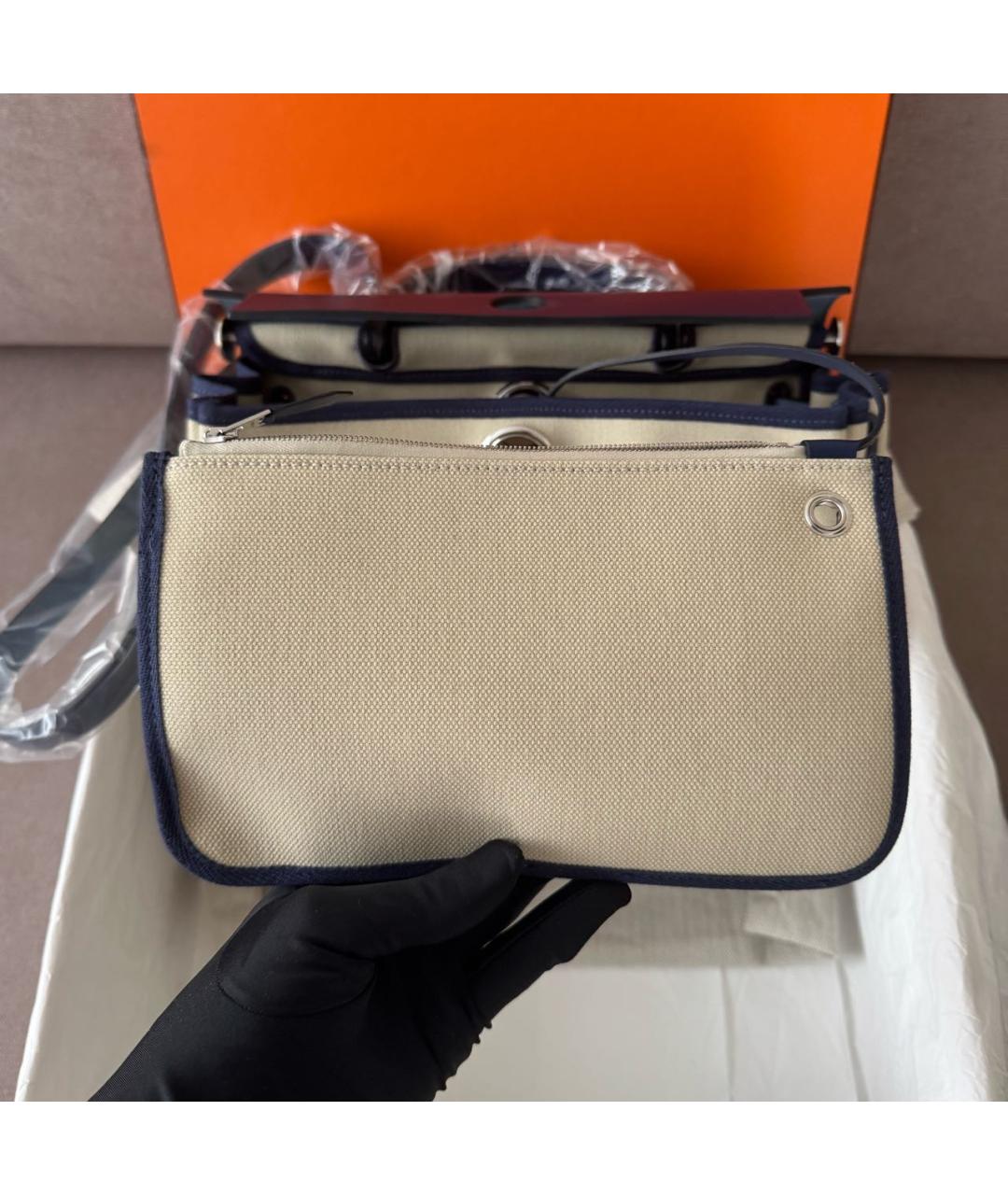 HERMES Бежевая кожаная сумка через плечо, фото 5