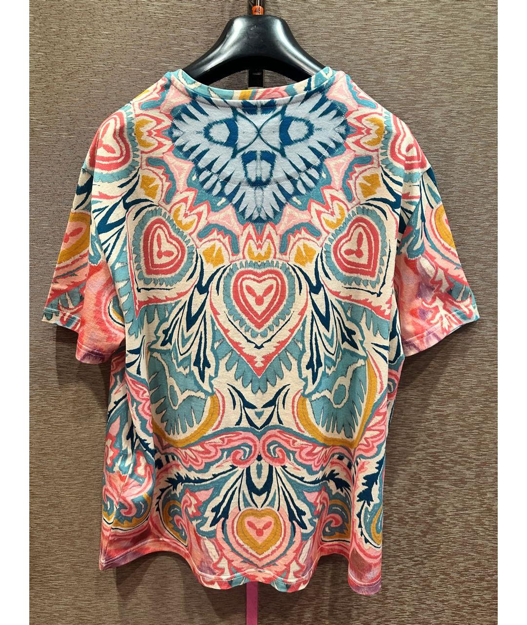 ETRO Розовая хлопковая футболка, фото 2
