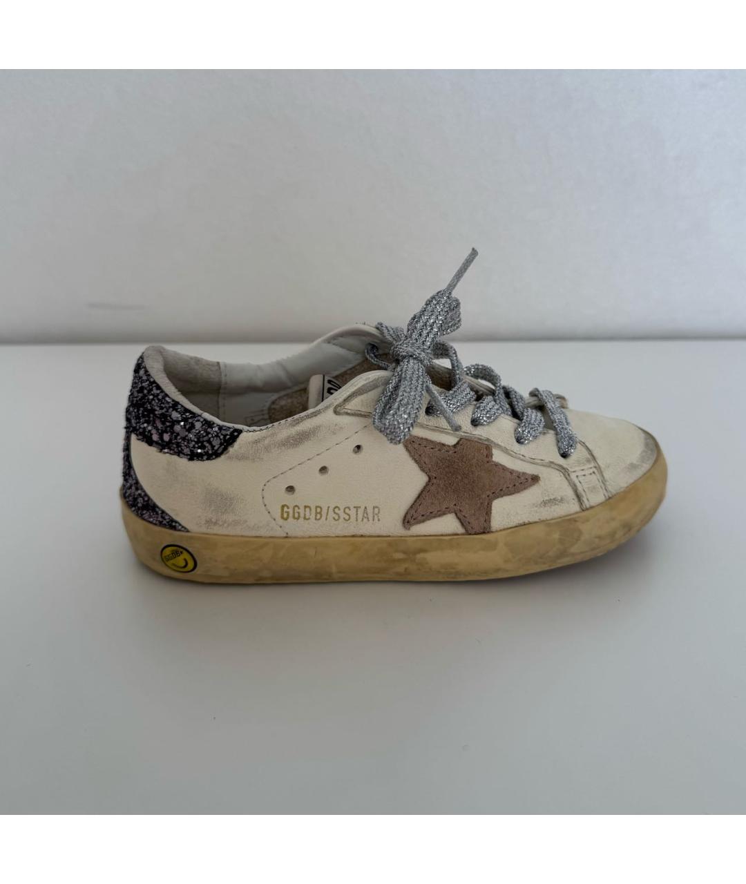 GOLDEN GOOSE DELUXE BRAND Бежевые кожаные кеды, фото 7
