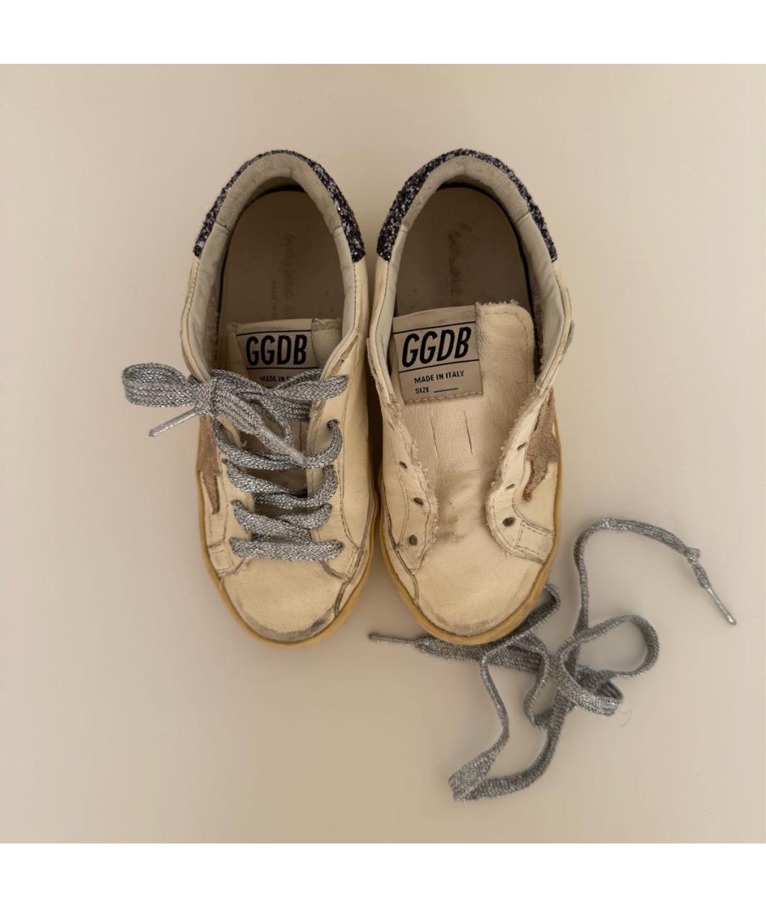 GOLDEN GOOSE DELUXE BRAND Бежевые кожаные кеды, фото 2