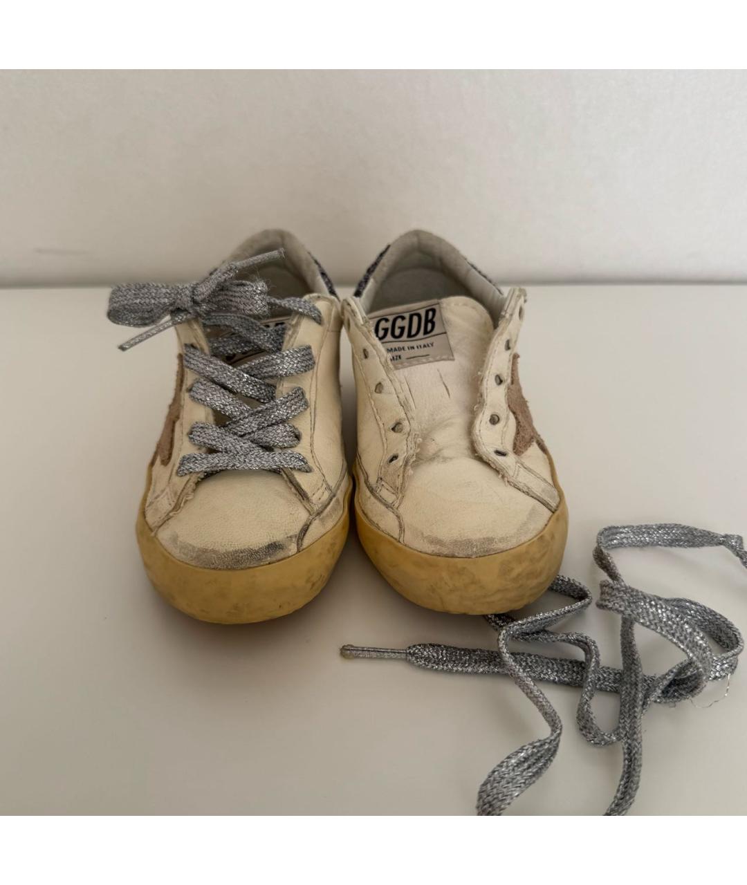 GOLDEN GOOSE DELUXE BRAND Бежевые кожаные кеды, фото 3