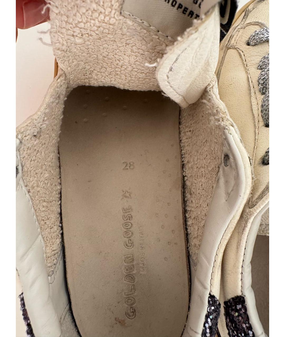 GOLDEN GOOSE DELUXE BRAND Бежевые кожаные кеды, фото 5