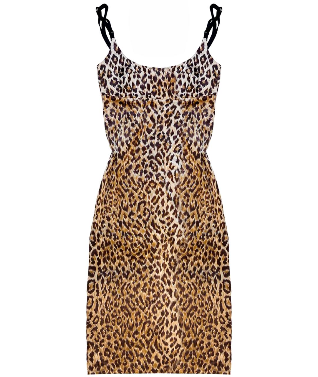 DOLCE&GABBANA Коричневое вискозное коктейльное платье, фото 1