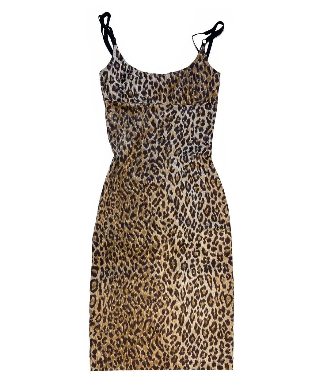 DOLCE&GABBANA Коричневое вискозное коктейльное платье, фото 9