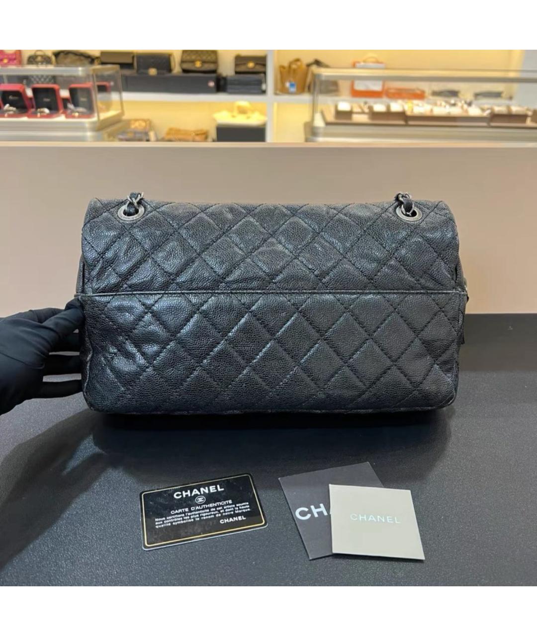CHANEL Черная кожаная сумка тоут, фото 2