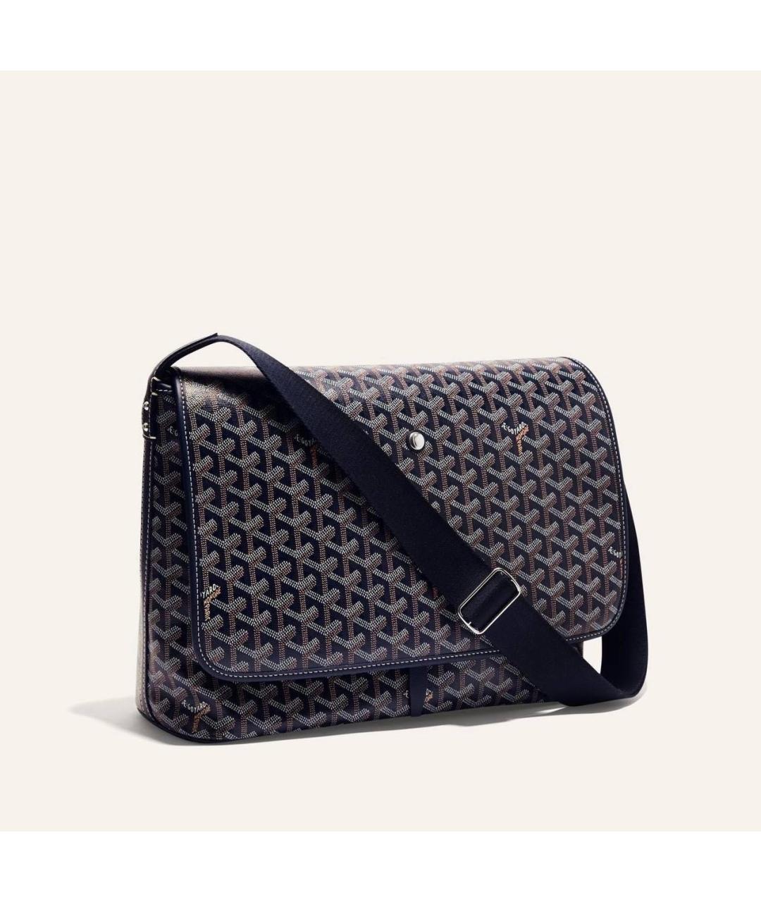 GOYARD Темно-синяя кожаная сумка тоут, фото 2