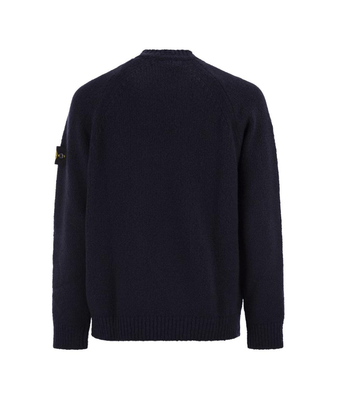 STONE ISLAND Темно-синий шерстяной джемпер / свитер, фото 2