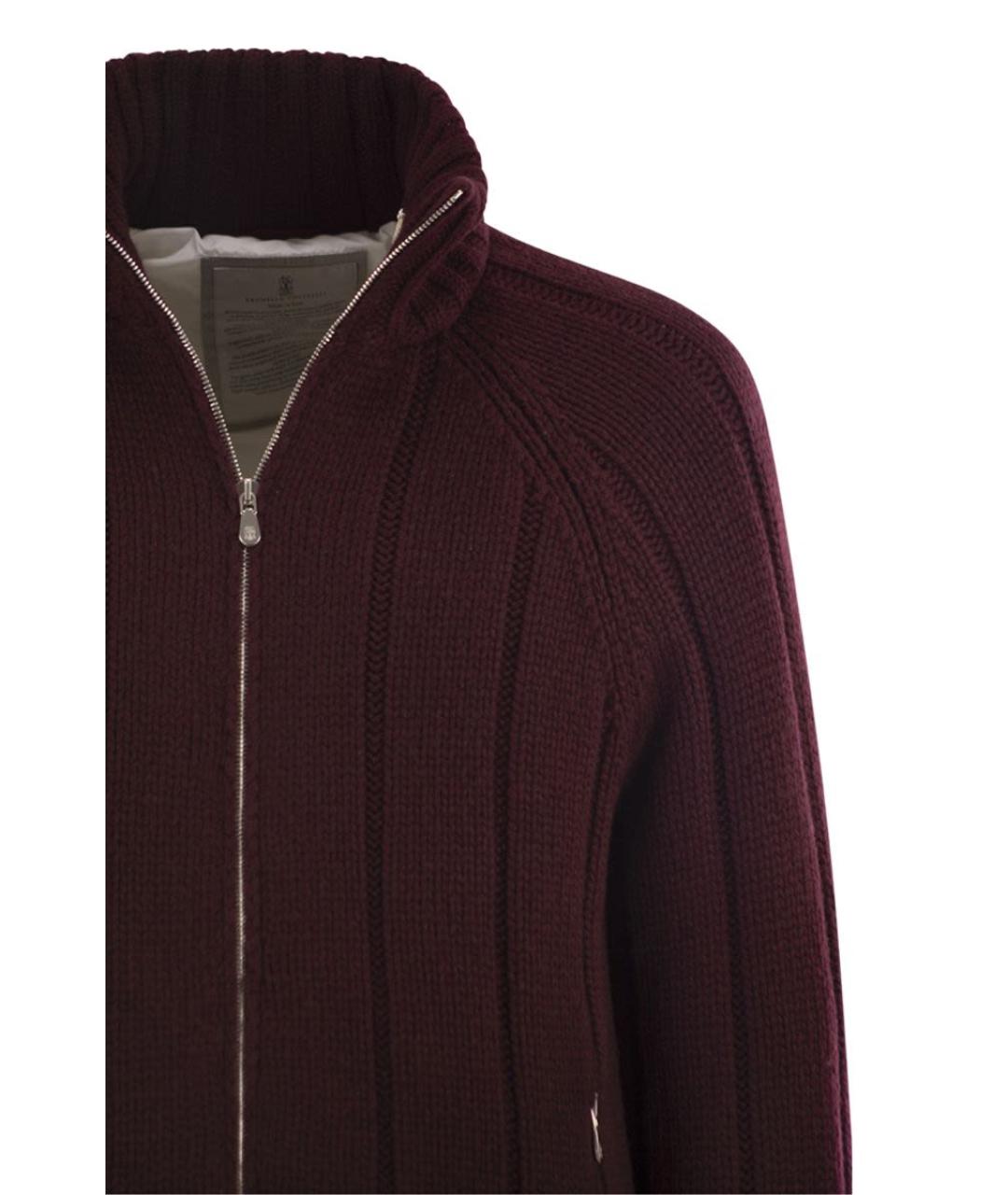 BRUNELLO CUCINELLI Бордовая кашемировая куртка, фото 4