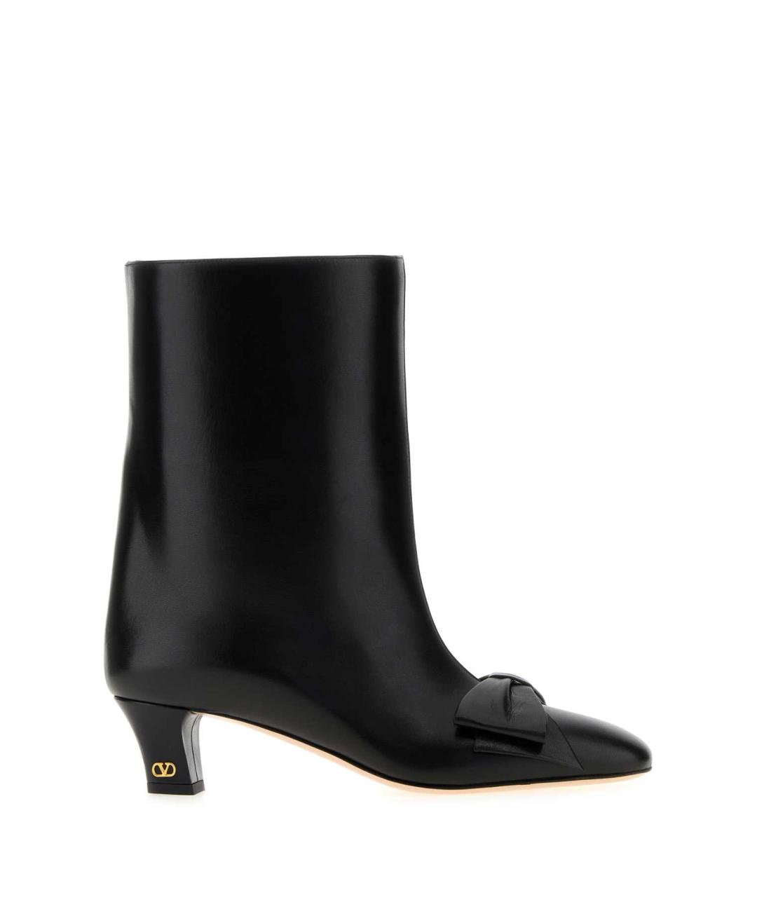 VALENTINO Черные кожаные ботильоны, фото 1