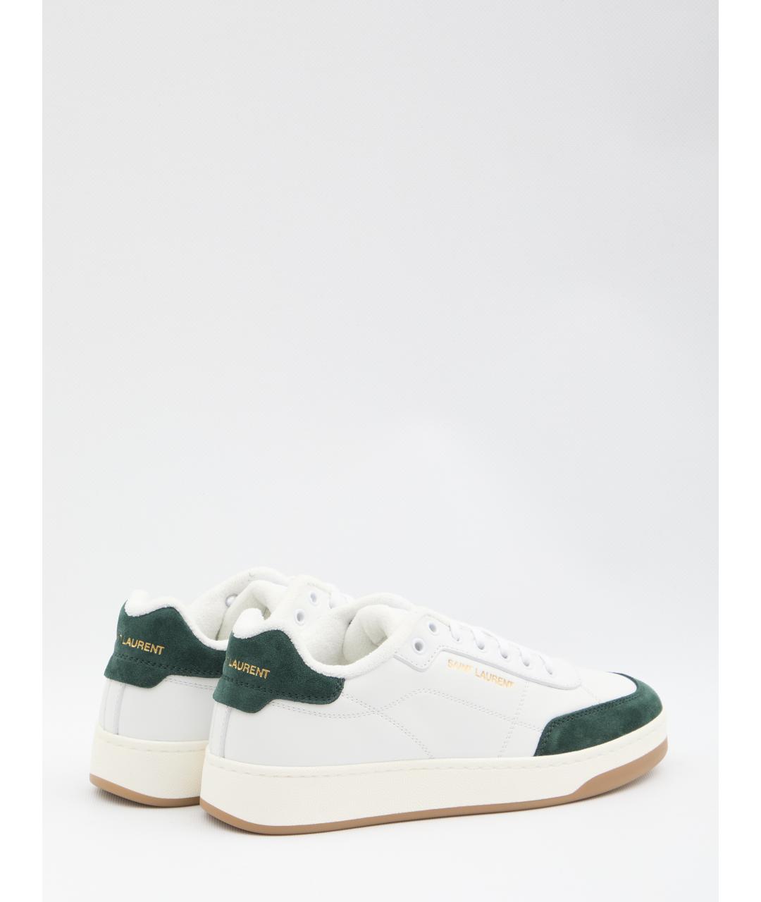 SAINT LAURENT Белые кожаные низкие кроссовки / кеды, фото 3