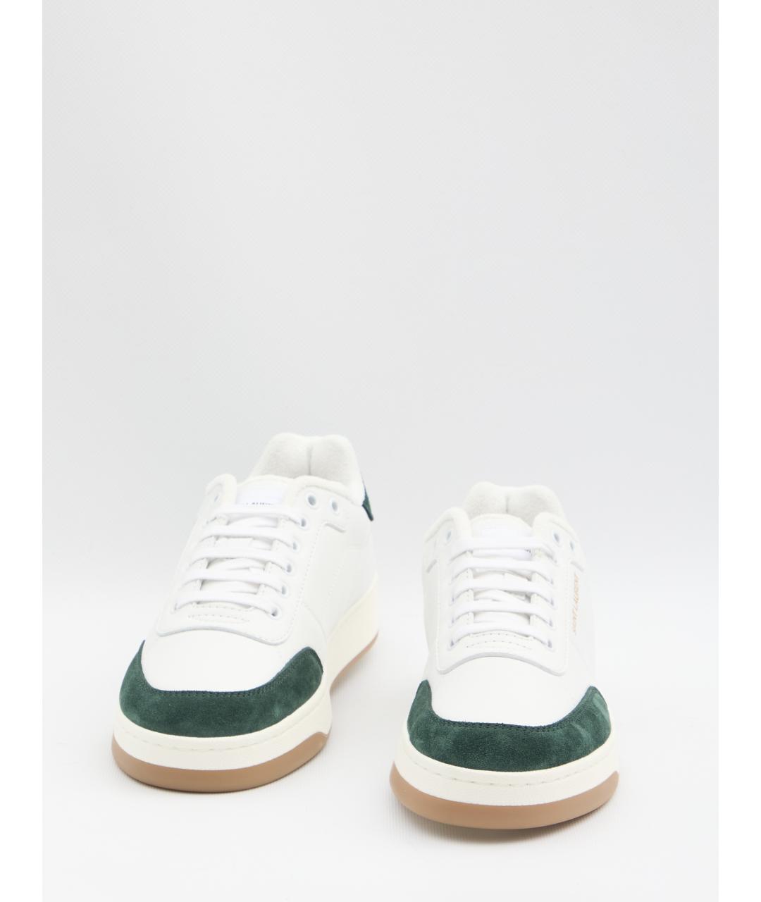 SAINT LAURENT Белые кожаные низкие кроссовки / кеды, фото 5