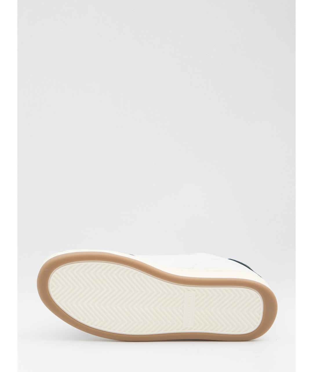 SAINT LAURENT Белые кожаные низкие кроссовки / кеды, фото 4