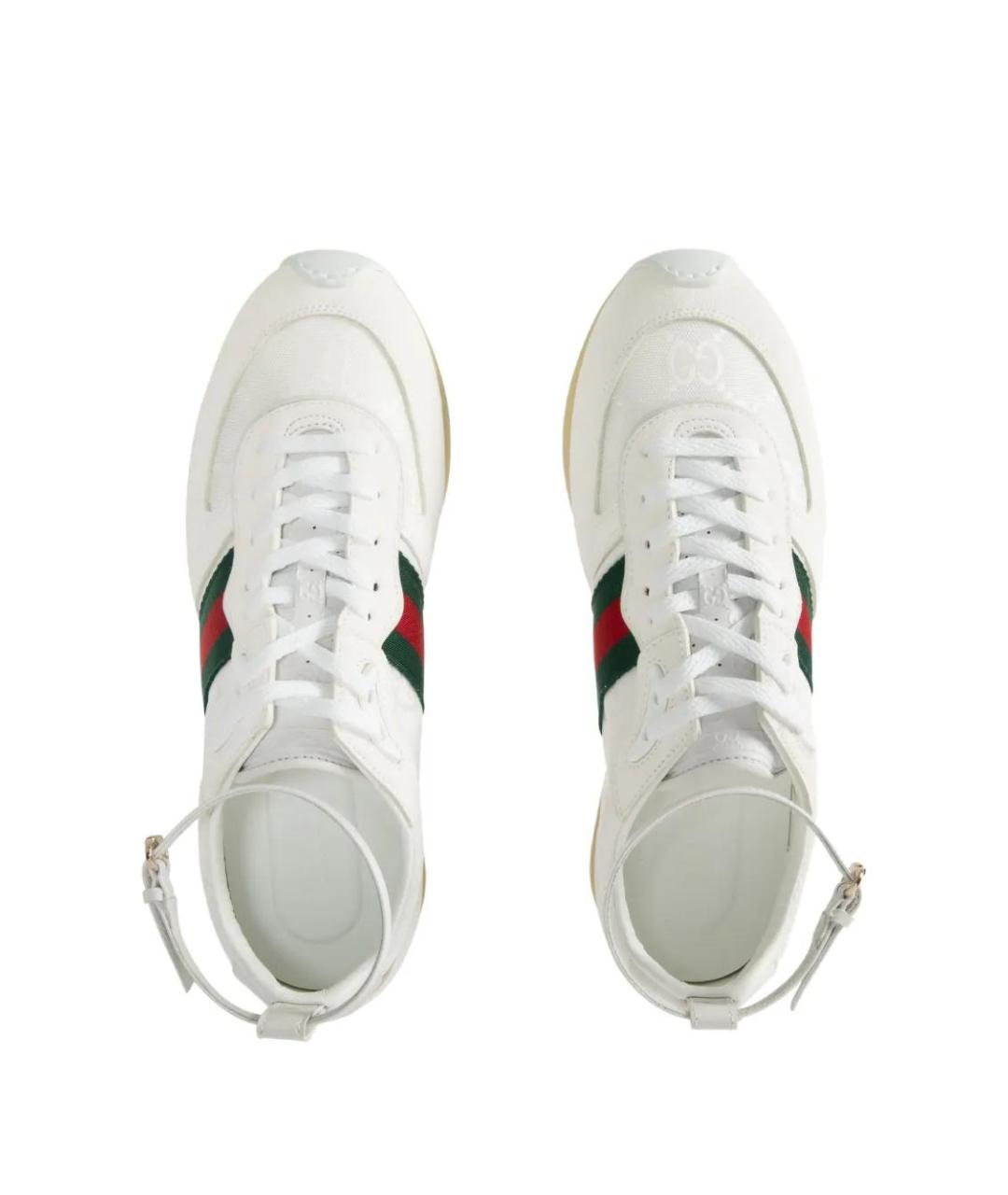 GUCCI Белые кожаные кроссовки, фото 3