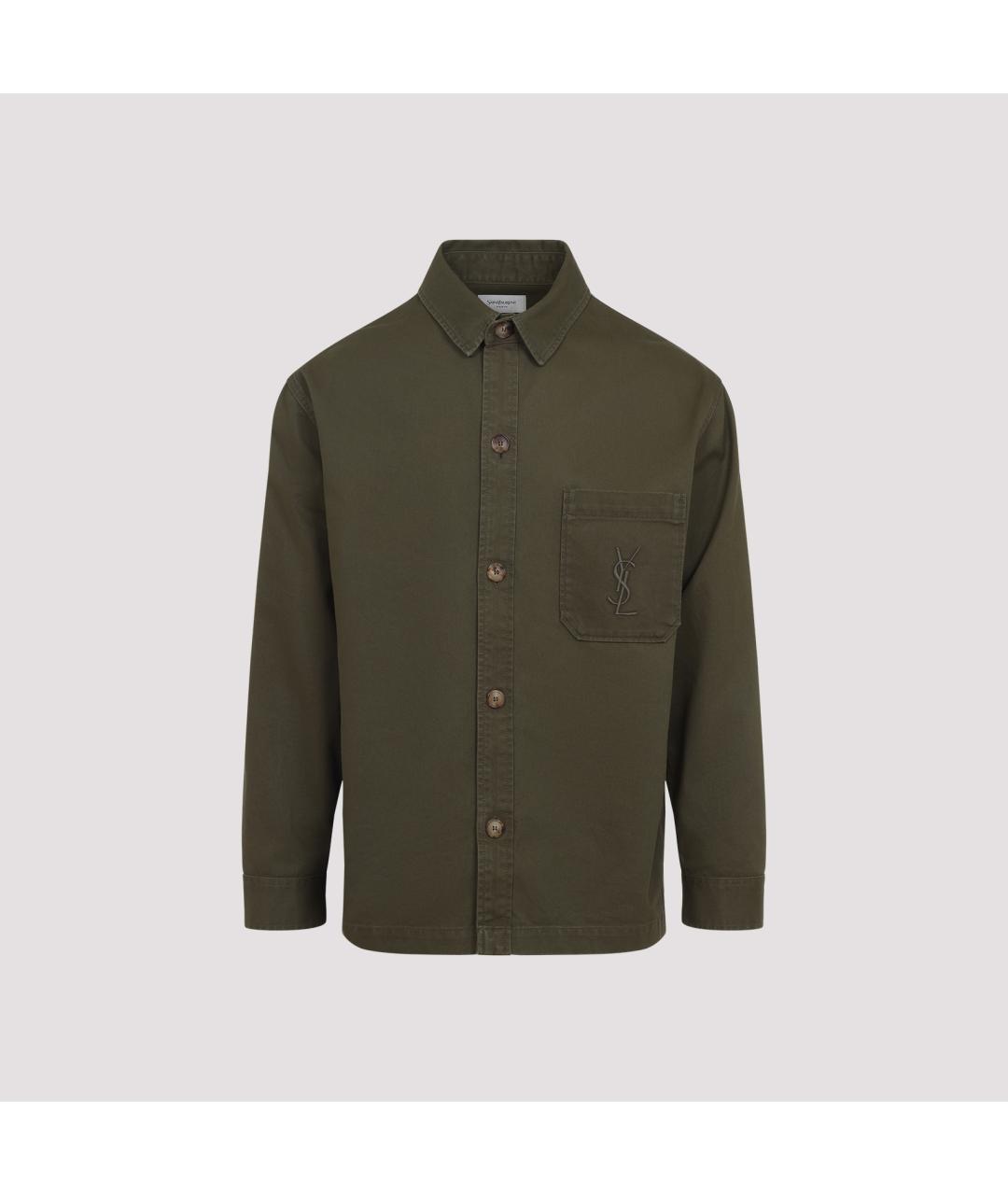 SAINT LAURENT Хаки хлопковая куртка, фото 2