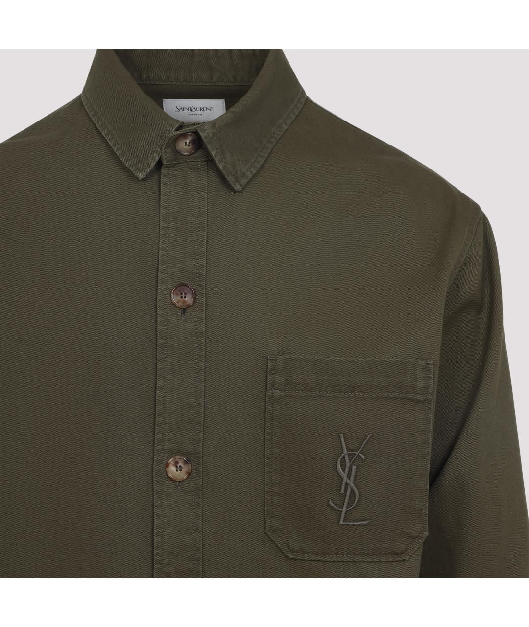 SAINT LAURENT Хаки хлопковая куртка, фото 4