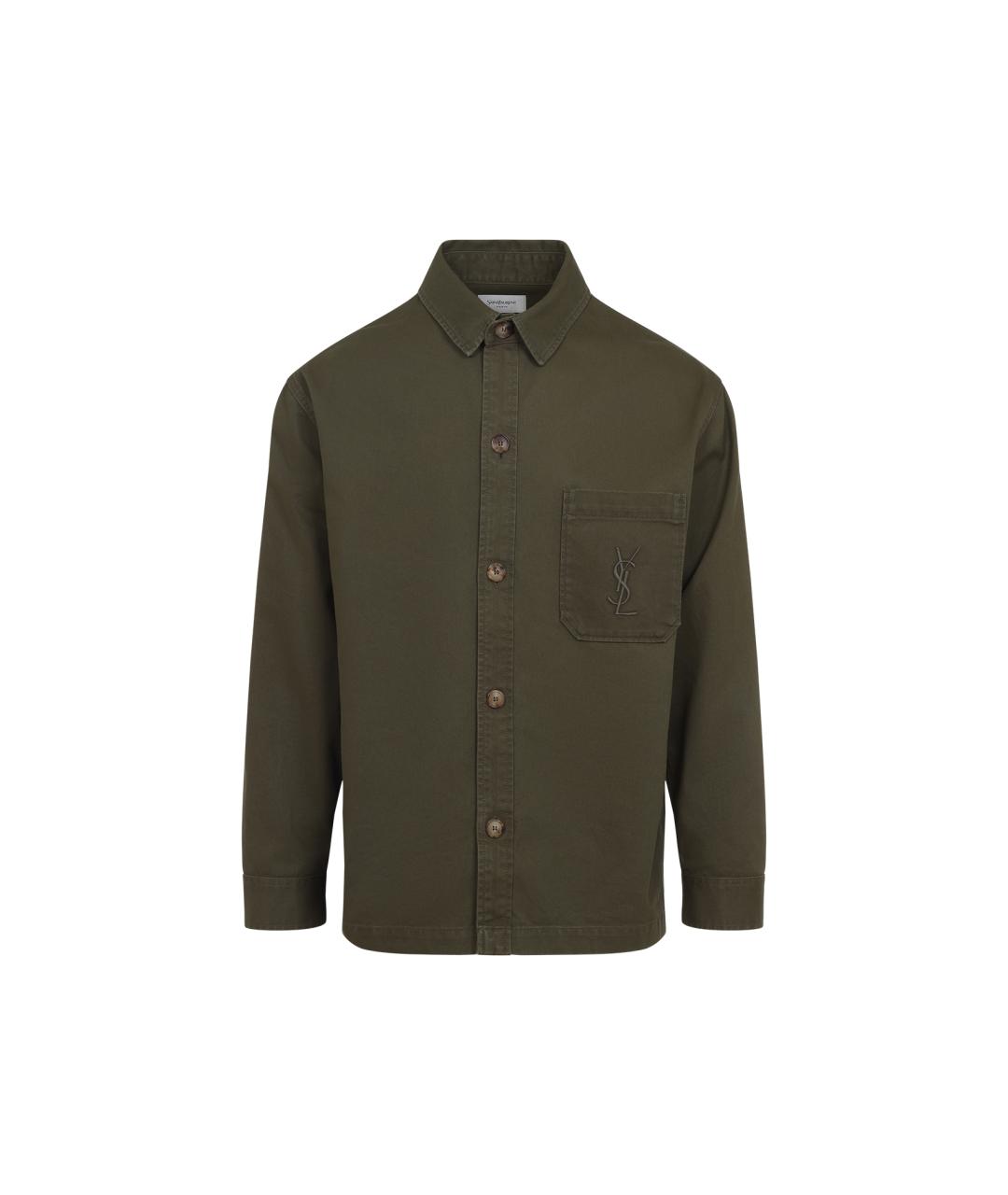 SAINT LAURENT Хаки хлопковая куртка, фото 1