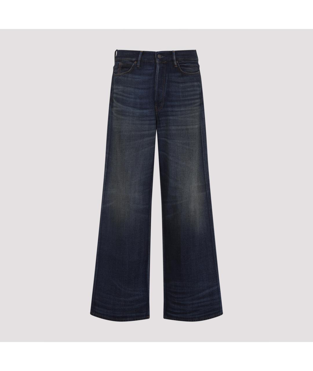 ACNE STUDIOS Темно-синие хлопковые прямые джинсы, фото 2
