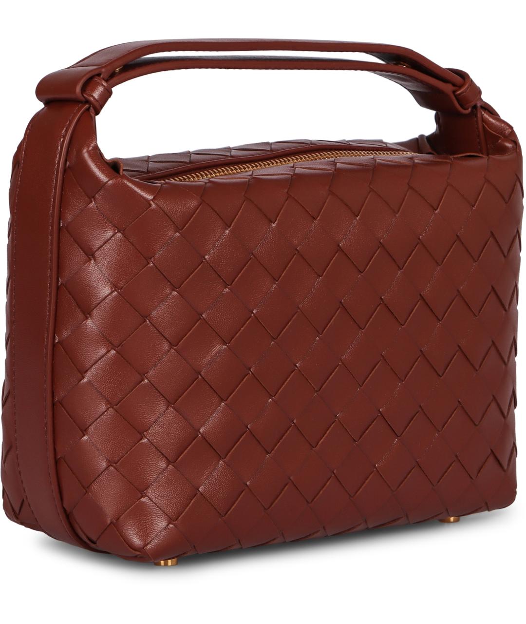 BOTTEGA VENETA Коричневая кожаная сумка с короткими ручками, фото 3