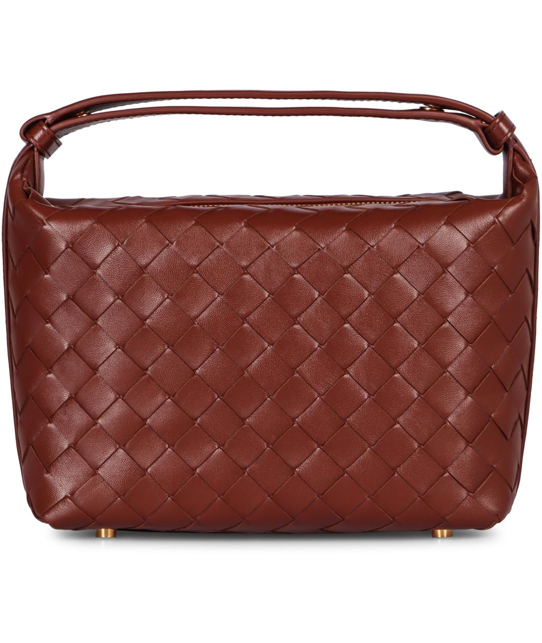 BOTTEGA VENETA Коричневая кожаная сумка с короткими ручками, фото 2