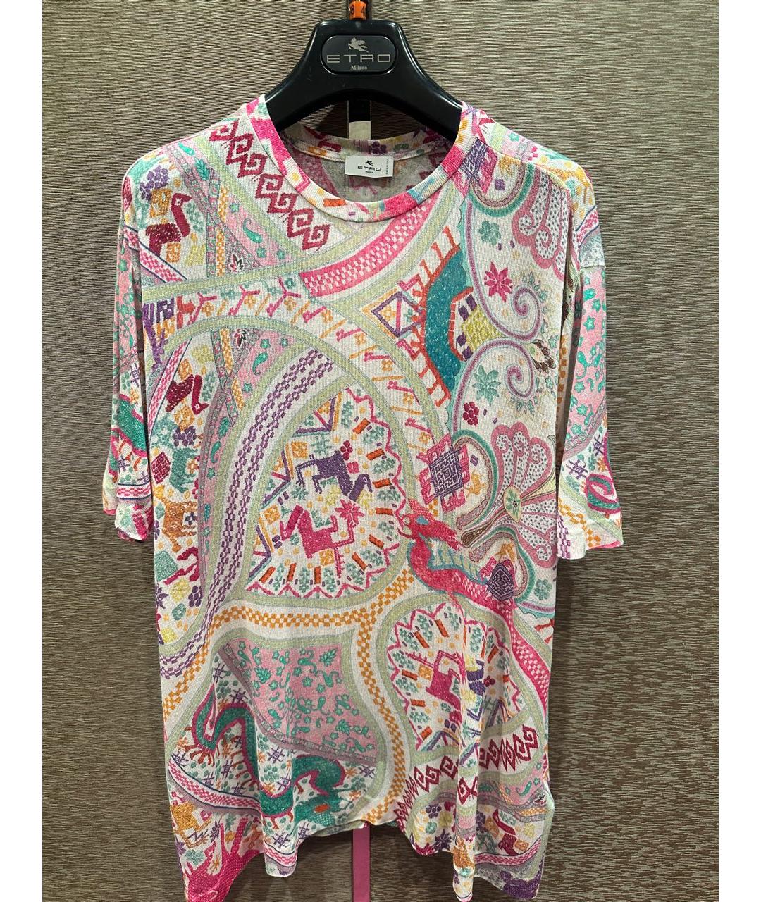 ETRO Розовая вискозная футболка, фото 6