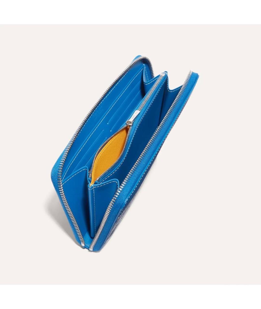 GOYARD Синий кожаный кошелек, фото 3