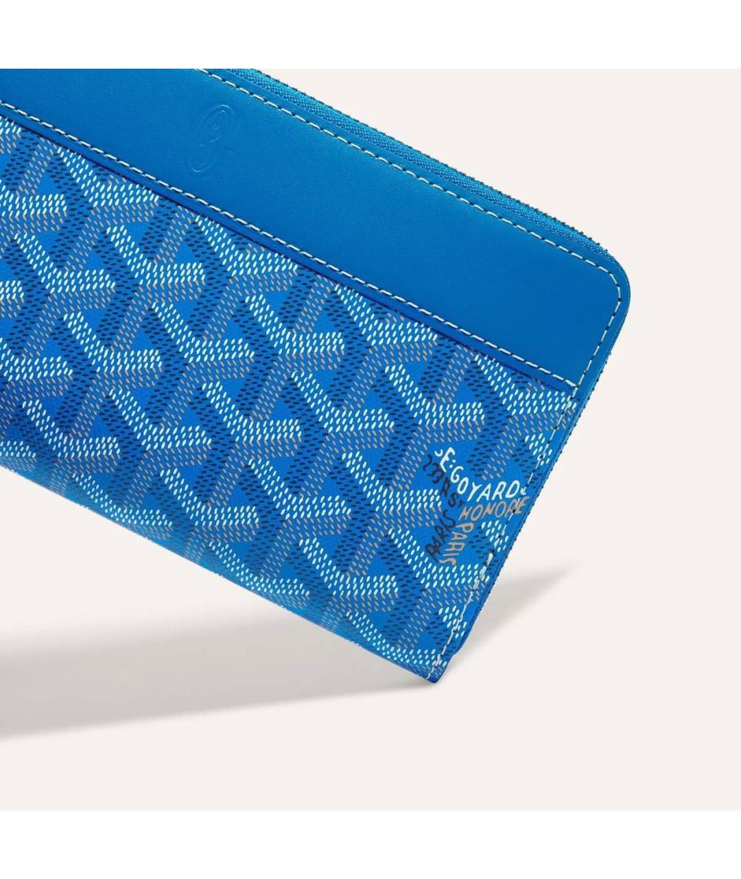 GOYARD Синий кожаный кошелек, фото 2