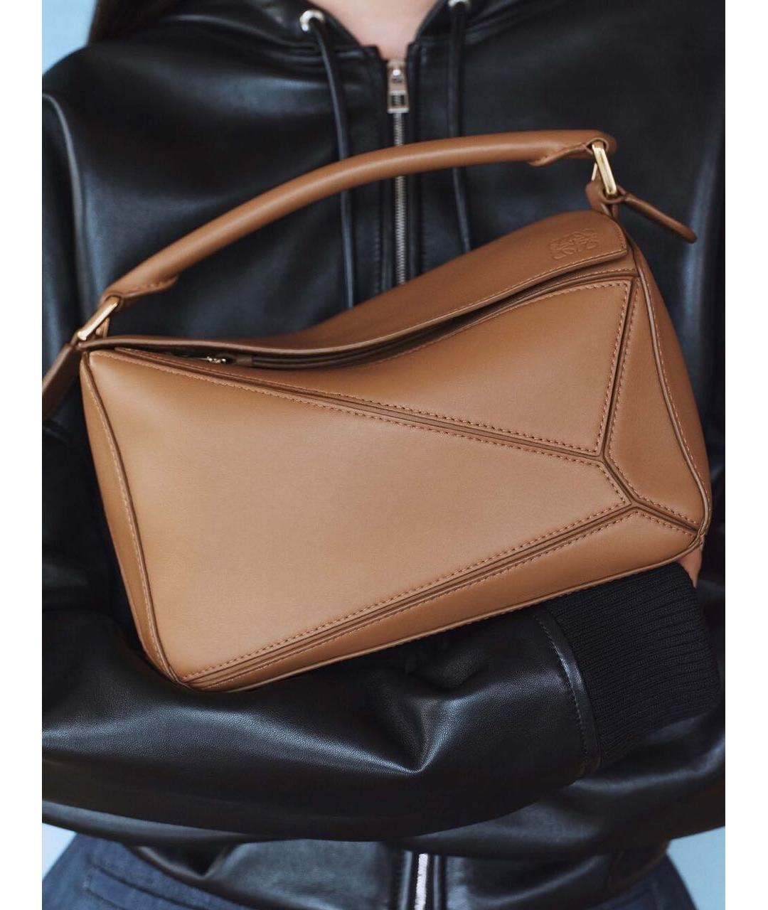 LOEWE Коричневая кожаная сумка через плечо, фото 3