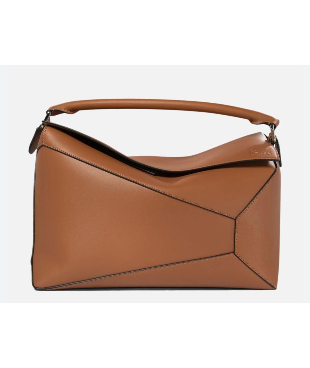 LOEWE Коричневая кожаная сумка через плечо, фото 4