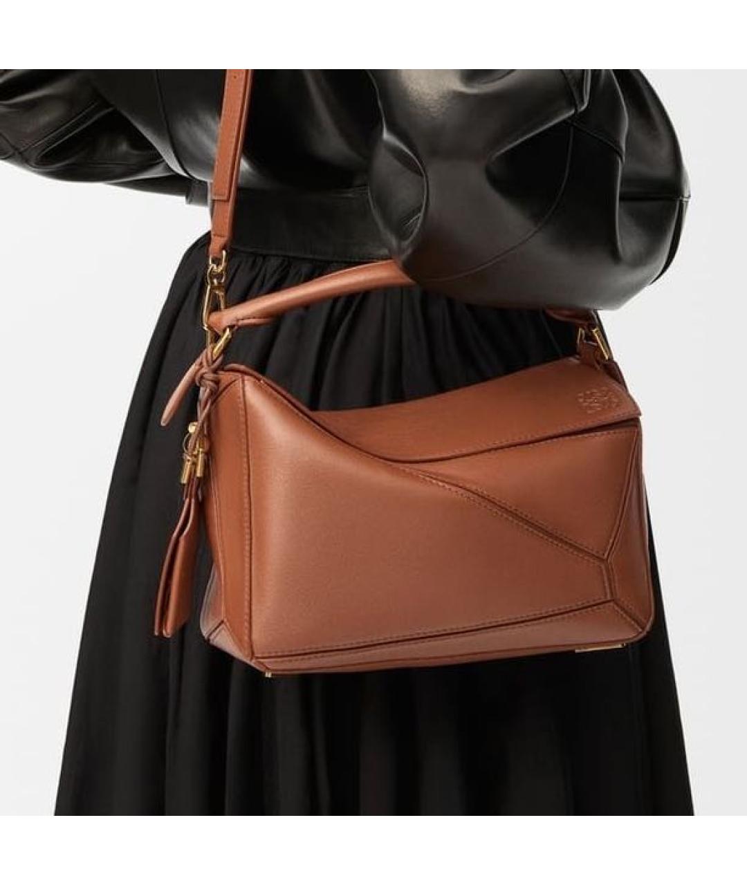 LOEWE Коричневая кожаная сумка через плечо, фото 2