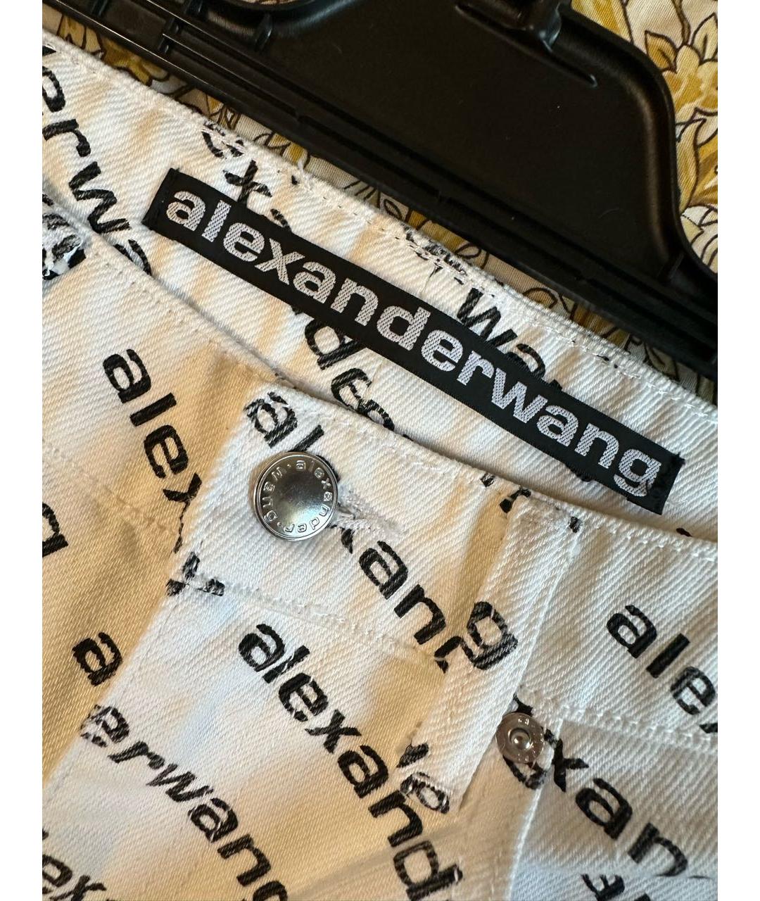 ALEXANDER WANG Белые хлопковые джинсы слим, фото 4