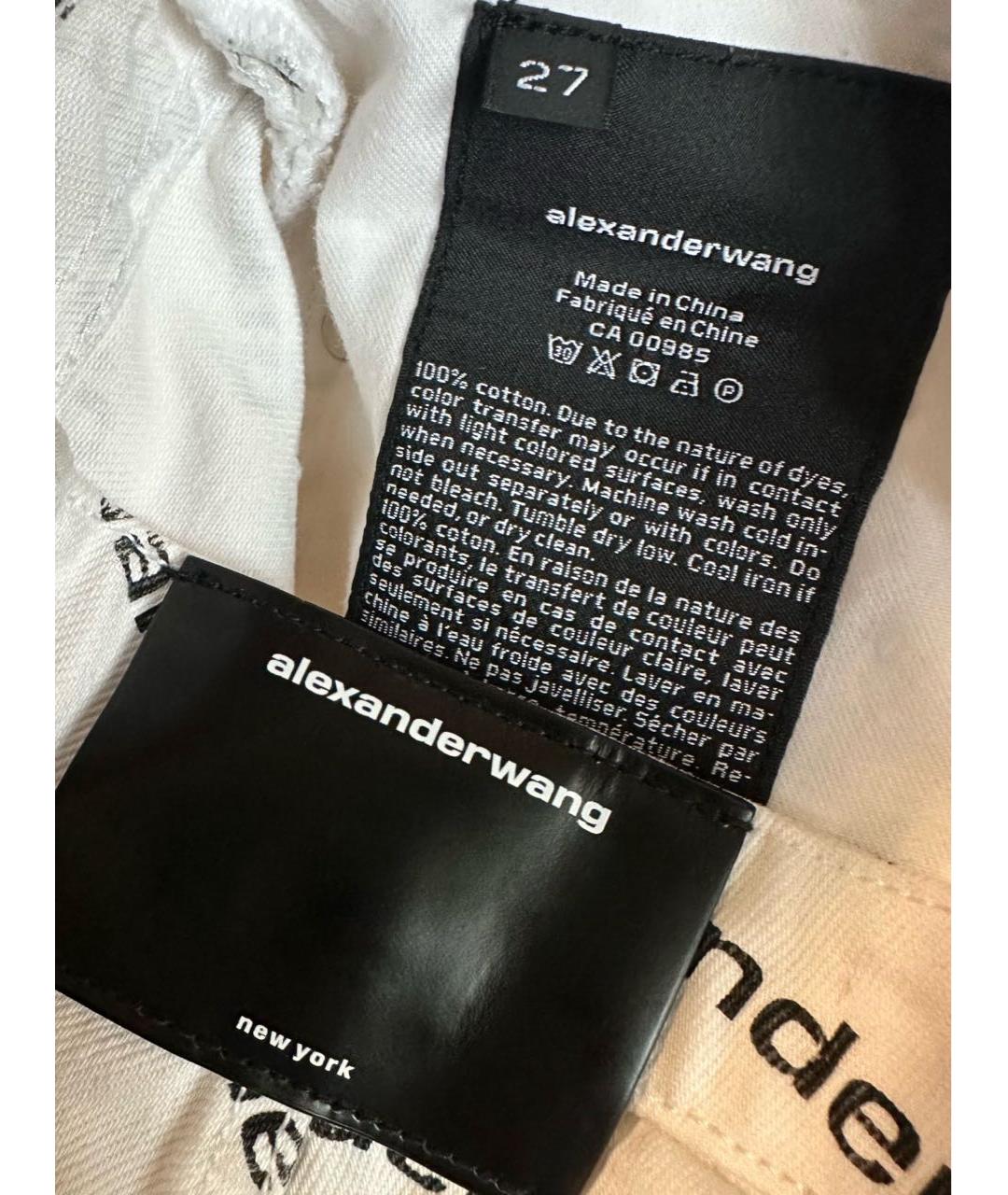 ALEXANDER WANG Белые хлопковые джинсы слим, фото 6