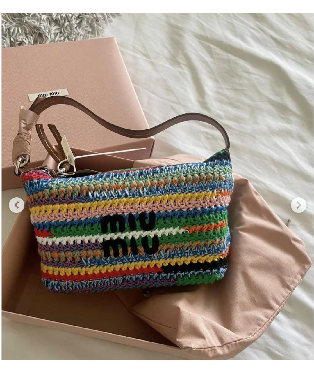 MIU MIU Мульти хлопковая сумка с короткими ручками, фото 6