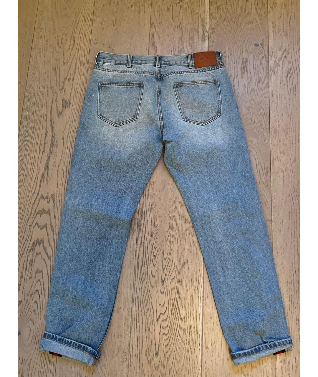 GUCCI Голубые хлопковые джинсы скинни, фото 2