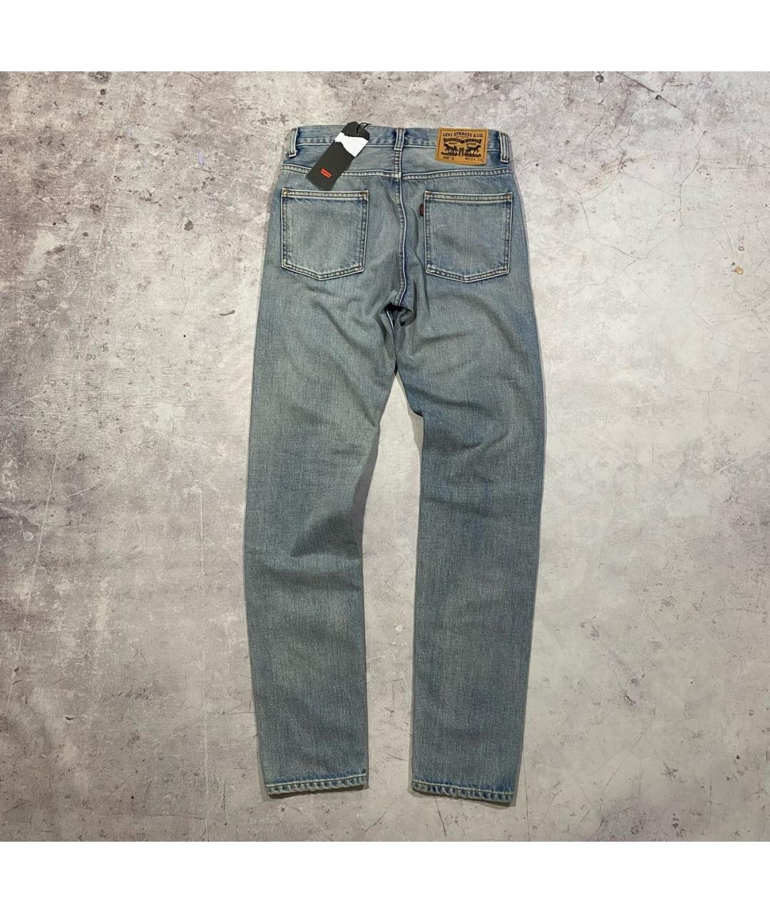 LEVI'S Голубые хлопковые прямые джинсы, фото 5