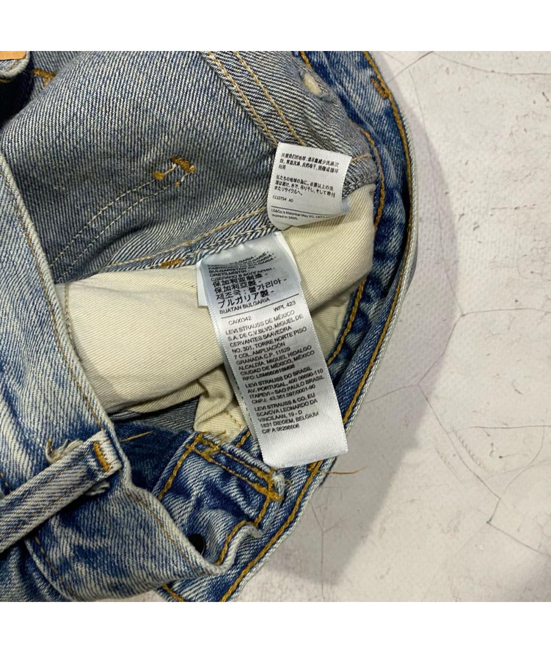 LEVI'S Голубые хлопковые прямые джинсы, фото 4