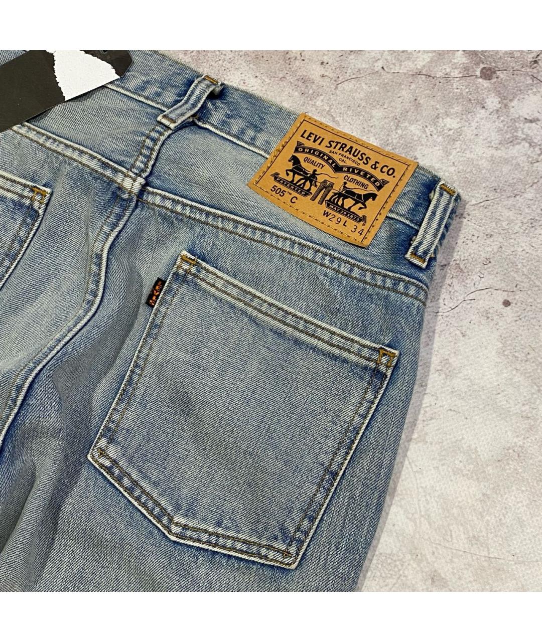 LEVI'S Голубые хлопковые прямые джинсы, фото 3