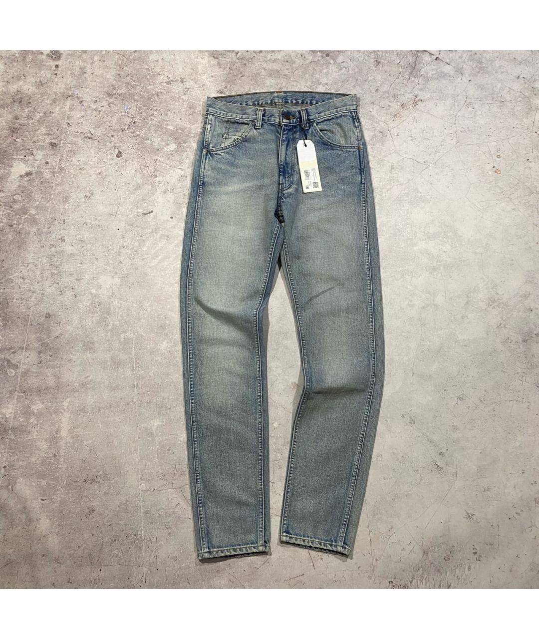 LEVI'S Голубые хлопковые прямые джинсы, фото 2