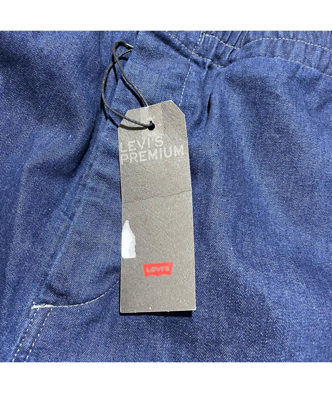 LEVI'S Темно-синие хлопковые прямые джинсы, фото 5