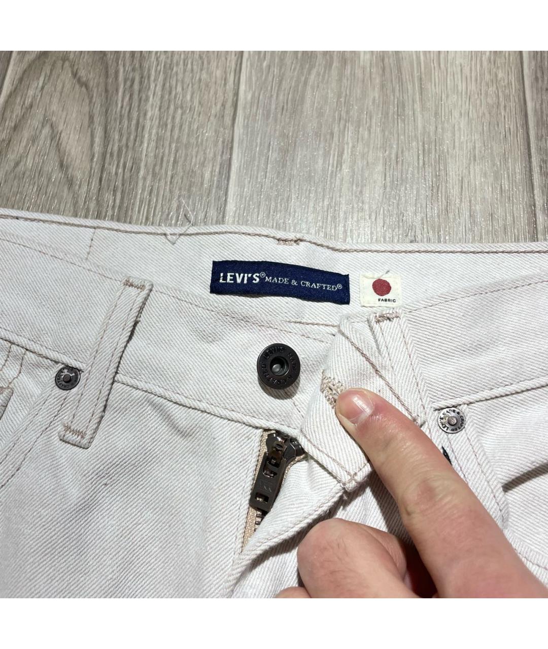 LEVI'S Бежевые хлопковые прямые джинсы, фото 3