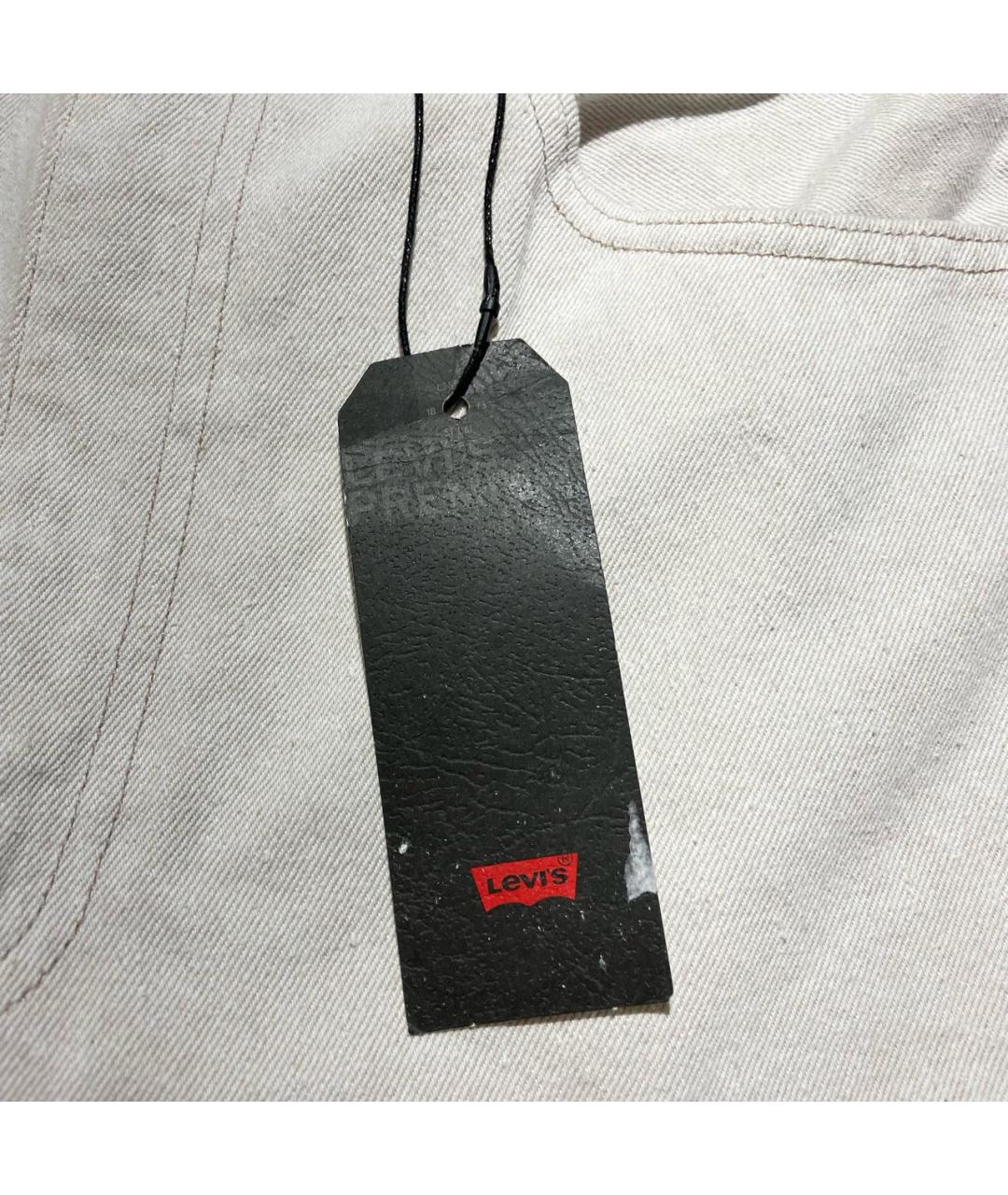 LEVI'S Бежевые хлопковые прямые джинсы, фото 6
