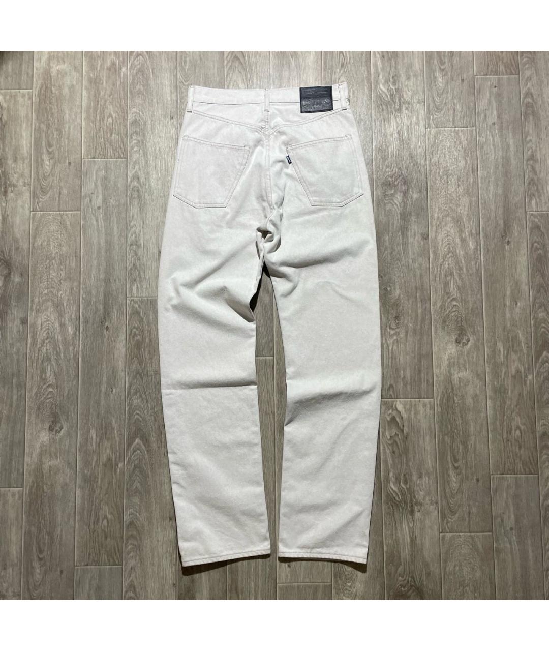 LEVI'S Бежевые хлопковые прямые джинсы, фото 2