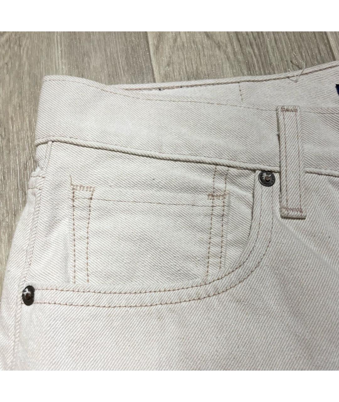 LEVI'S Бежевые хлопковые прямые джинсы, фото 5