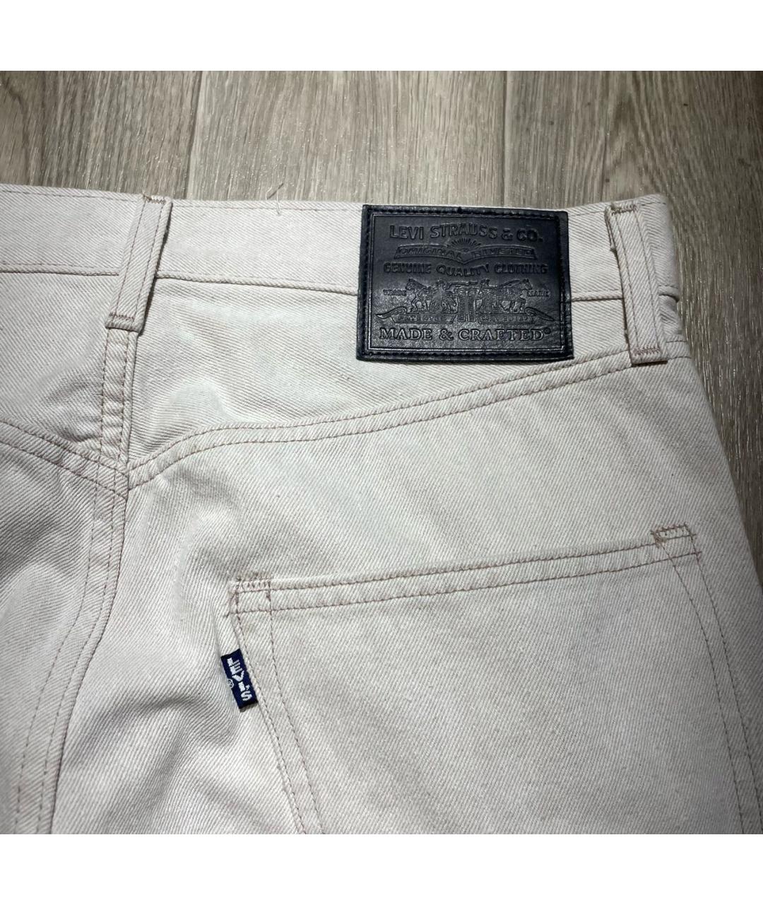 LEVI'S Бежевые хлопковые прямые джинсы, фото 4