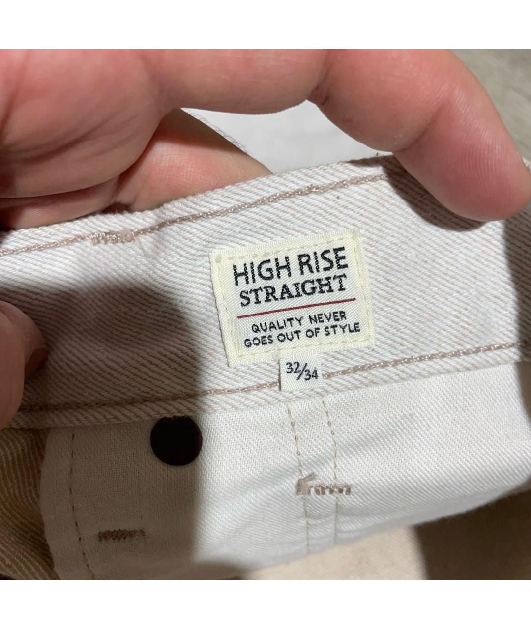 LEVI'S Бежевые хлопковые прямые джинсы, фото 7