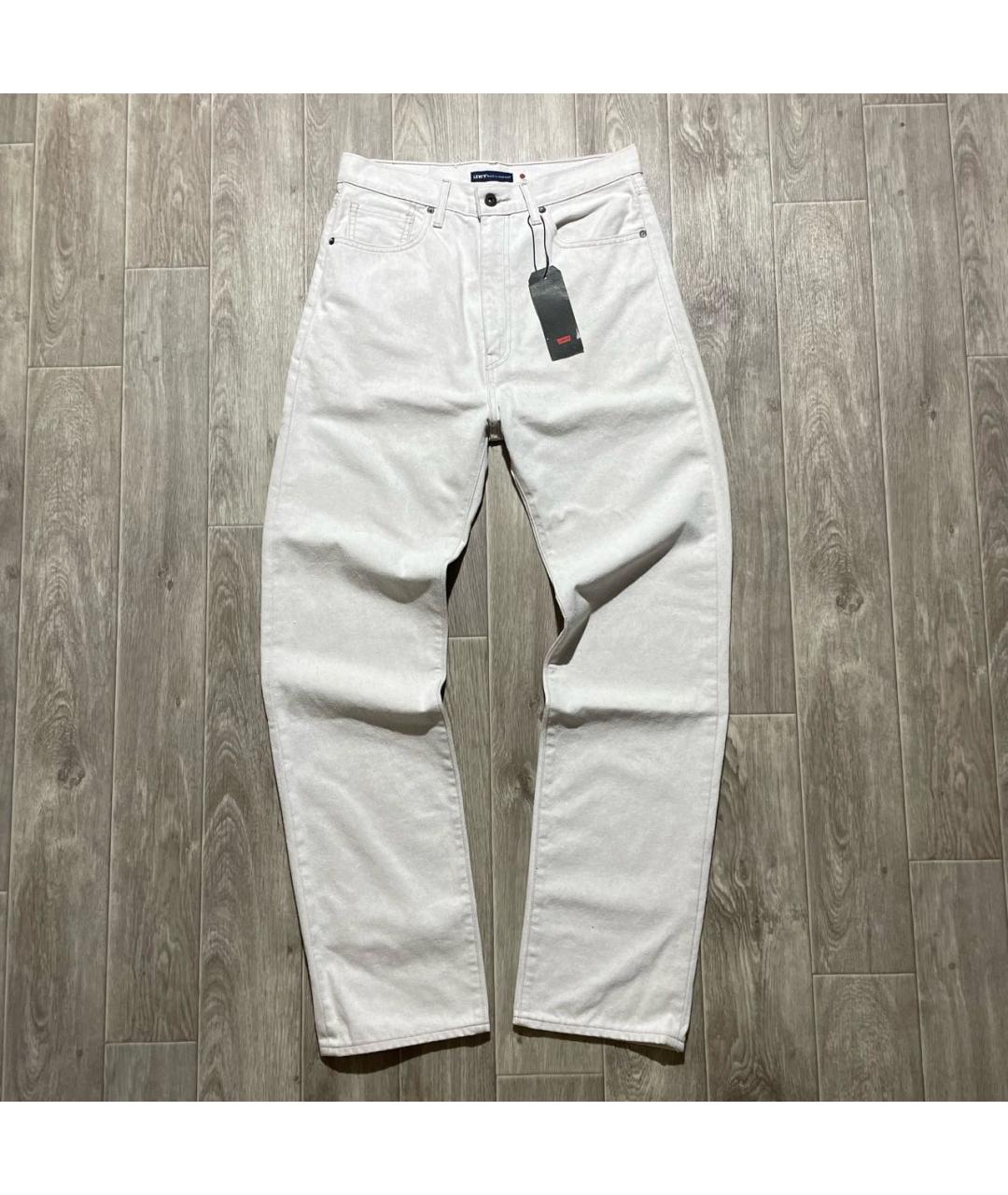LEVI'S Бежевые хлопковые прямые джинсы, фото 9