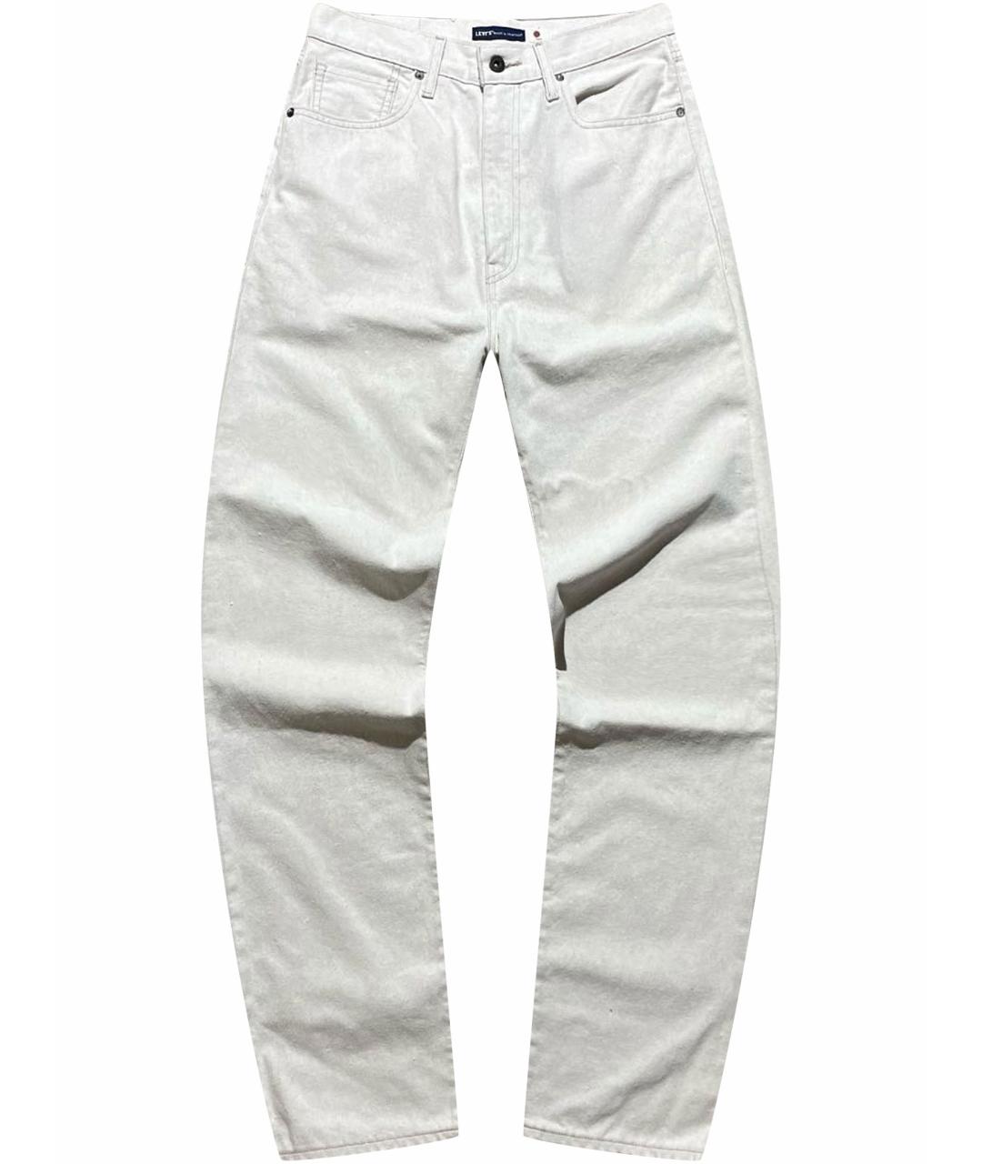 LEVI'S Бежевые хлопковые прямые джинсы, фото 1
