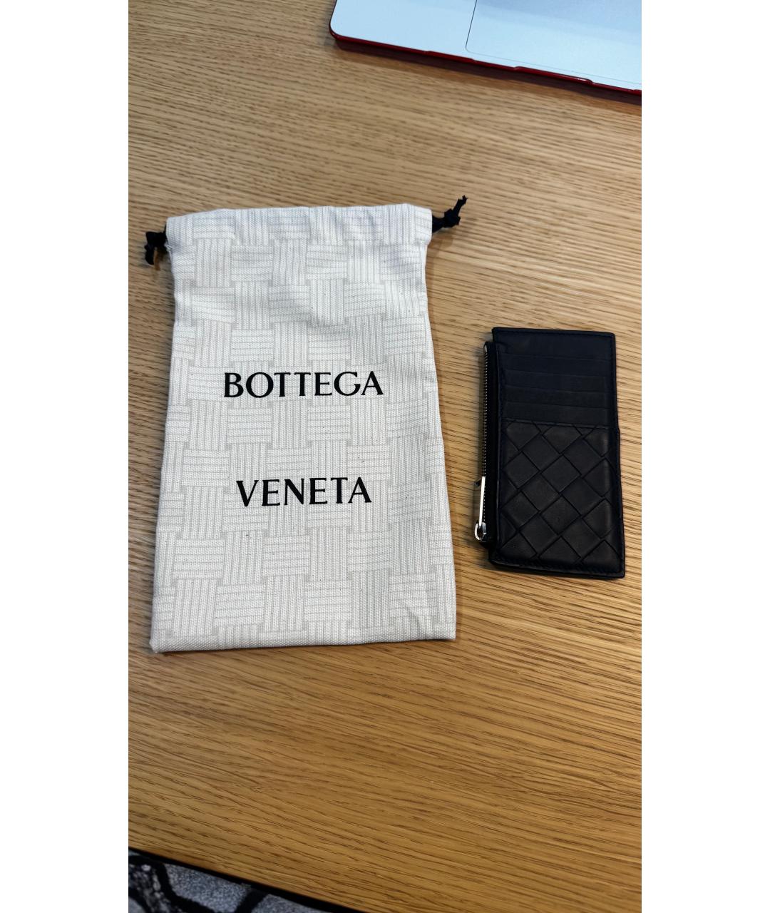 BOTTEGA VENETA Черный кожаный кошелек, фото 4